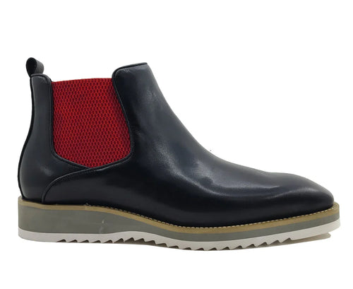 Carrucci  Calfskin Boot - Black/Red
